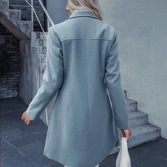 Blue double breasted pea coat jacket fall - Picture 2 of 6